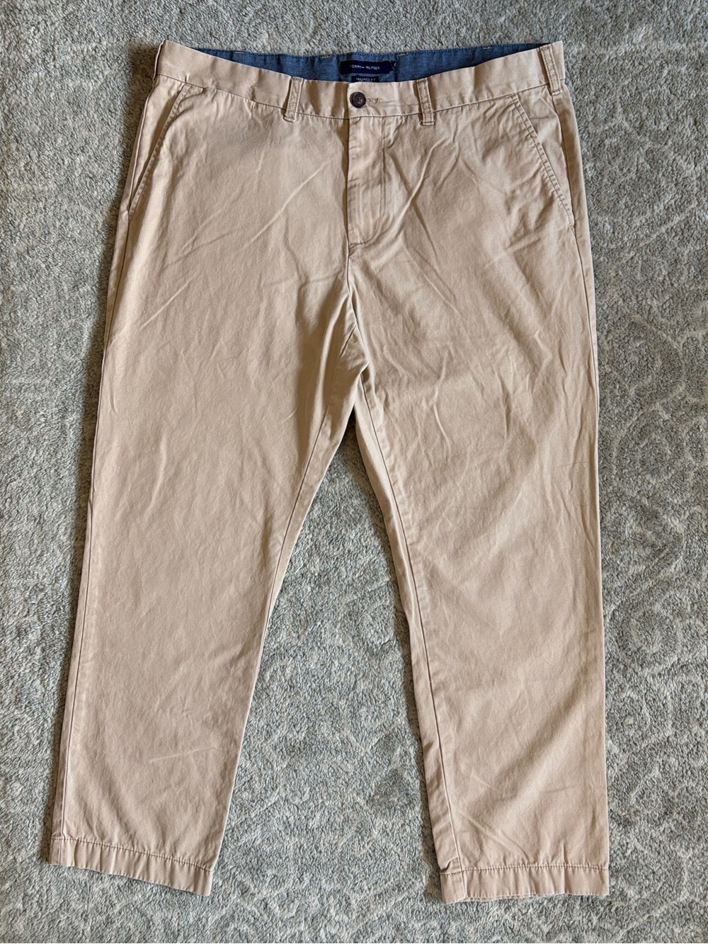 Tommy Hilfiger Men’s Khaki Chino Pants Tailored Fit 38x30 Tan Beige Cotton